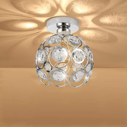 Black Mini Crystal Chandelier - Semi Flush Mount - E26 Base