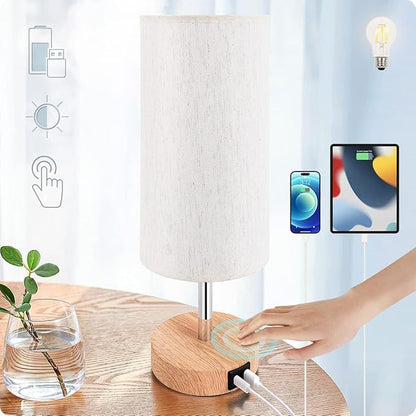 DreamHolder Table Lamp with 3 USB Ports, AC Outlet, Phone Charge