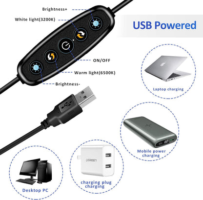 Video Conference Lighting Kit - Ring Light for Monitor Clip On