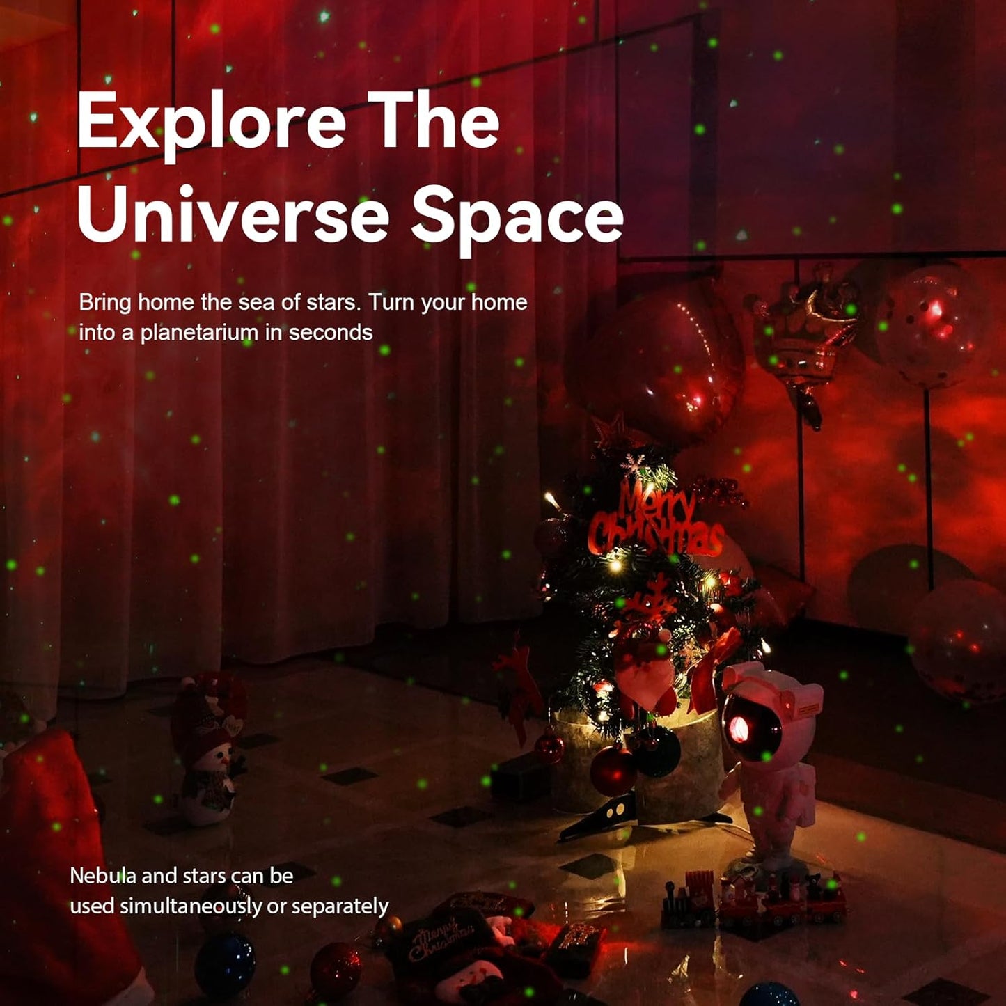 Star Projector Galaxy Night Light | Astronaut Space | Timer & Remote