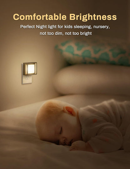 LED Night Light Plug in [2 Pack] | Dimmable | Dusk-to-Dawn Sensor
