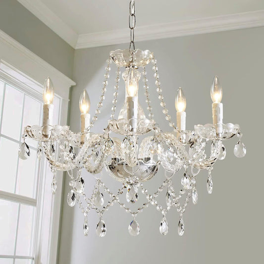 Saint Mossi 5 Light Crystal Chandelier - Modern K9 Glass - Clear