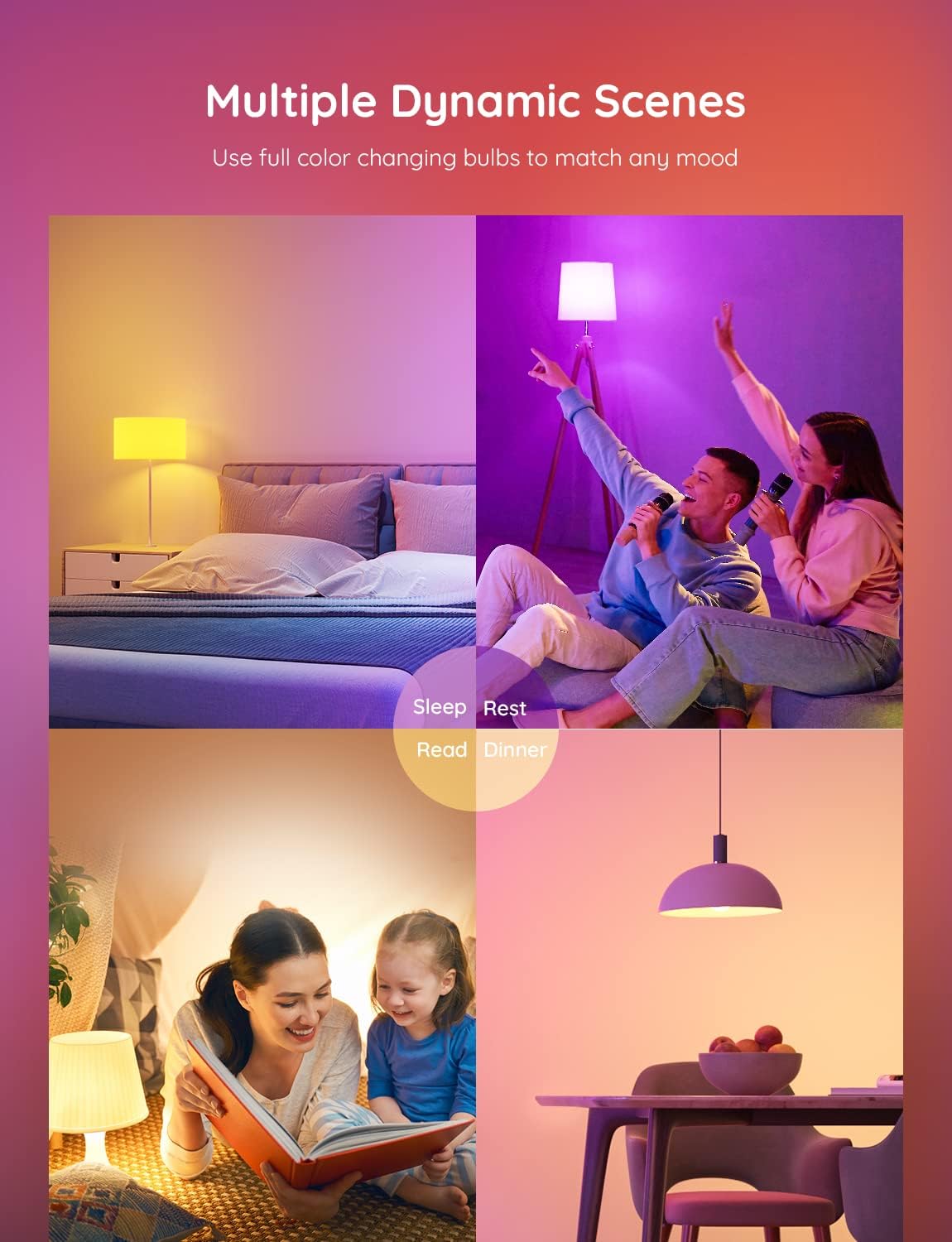 Smart Color Changing LED Light Bulbs - Alexa & Google Compatible