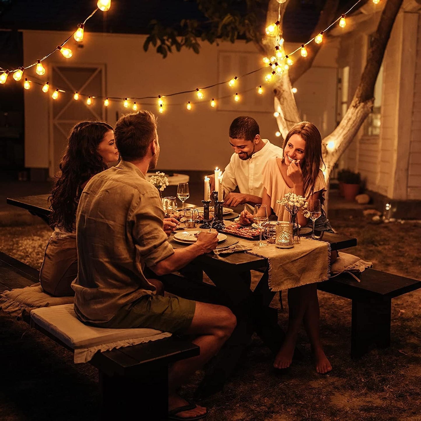 2700K Hanging Edison String Lights Outside for Backyard