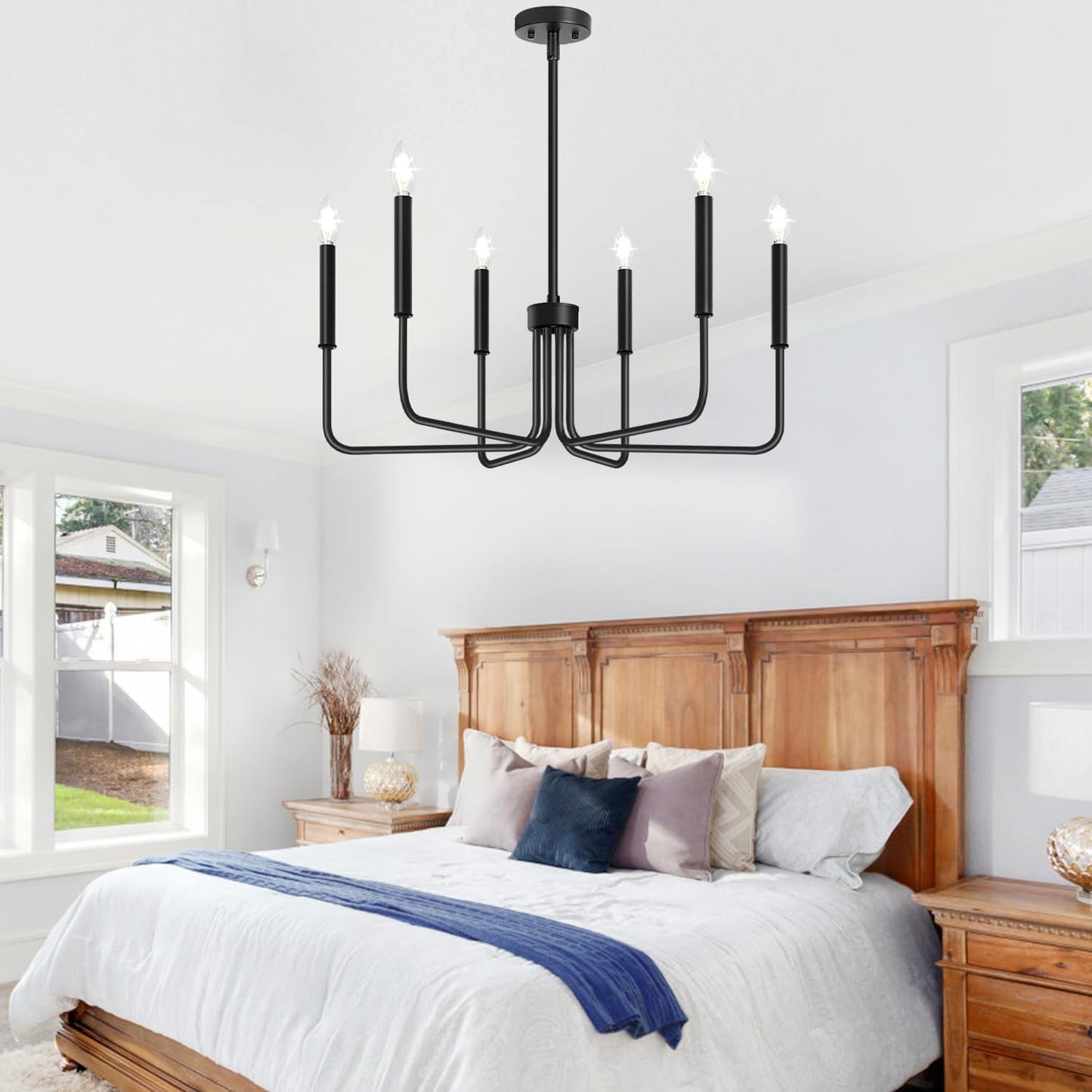 6-Light Farmhouse Chandelier for Dining Room Lighting Fixtures