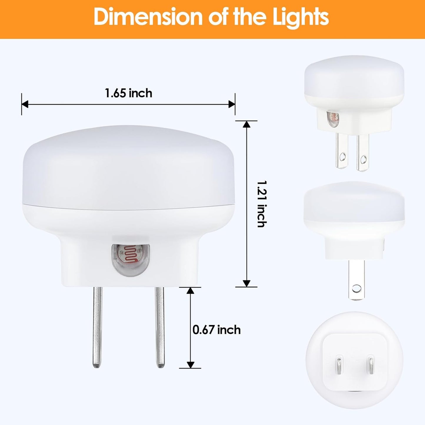 LED Night Lights Plug into Wall 5-Pack with Light Sensors