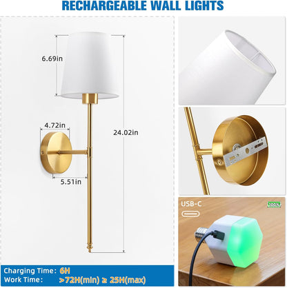 Gold Rechargeable Wall Lights