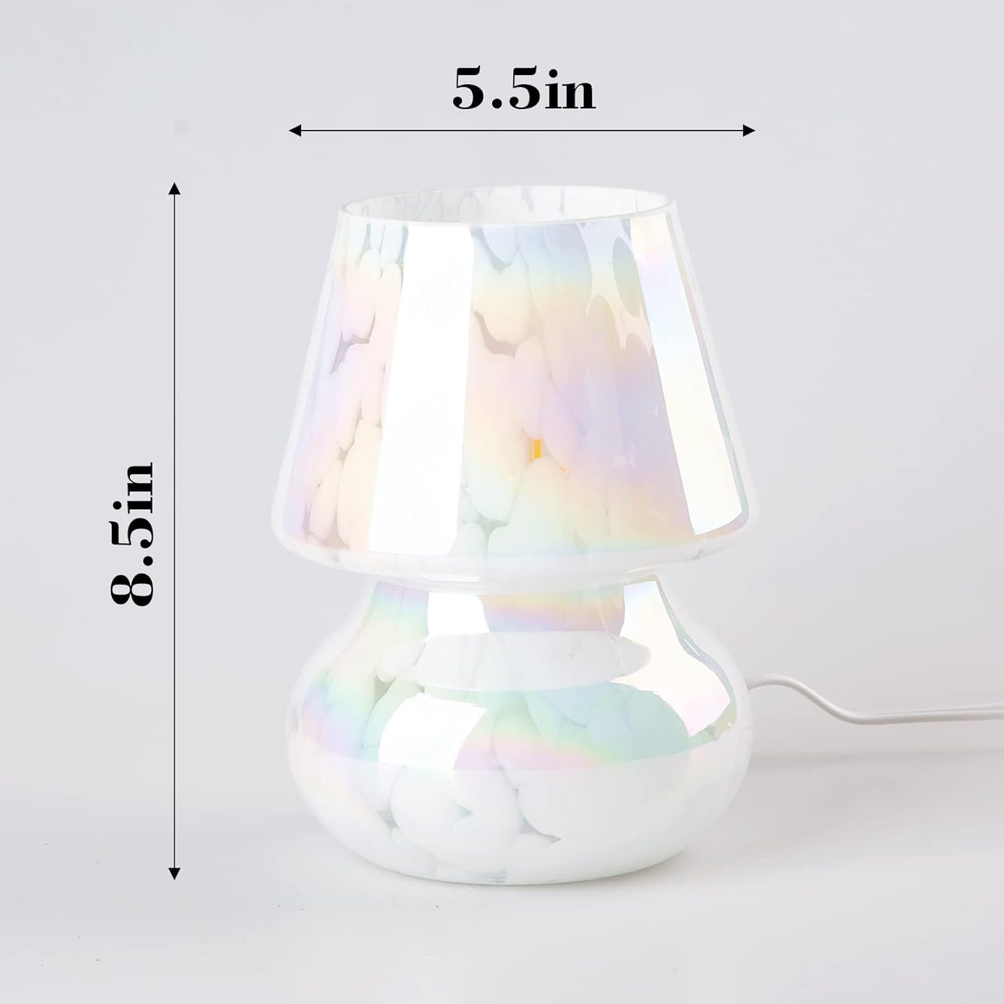Coosa Mushroom Lamp, Stepless Dimmable Glass Table Bedside Lamps, Cute Small Night Light, Mushroom Decor Light for Ambient,Kids,Bedroom,Living,Girl Gift（Colorful Cloud） theluminousdecor