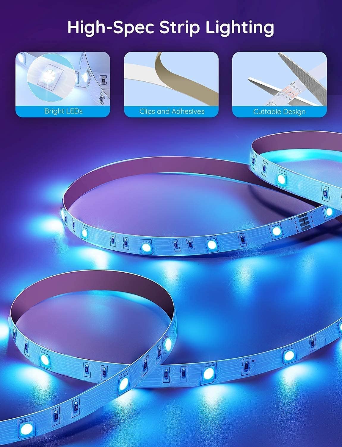 DIY Multiple Color Changing RGBIC LED Strip Lights