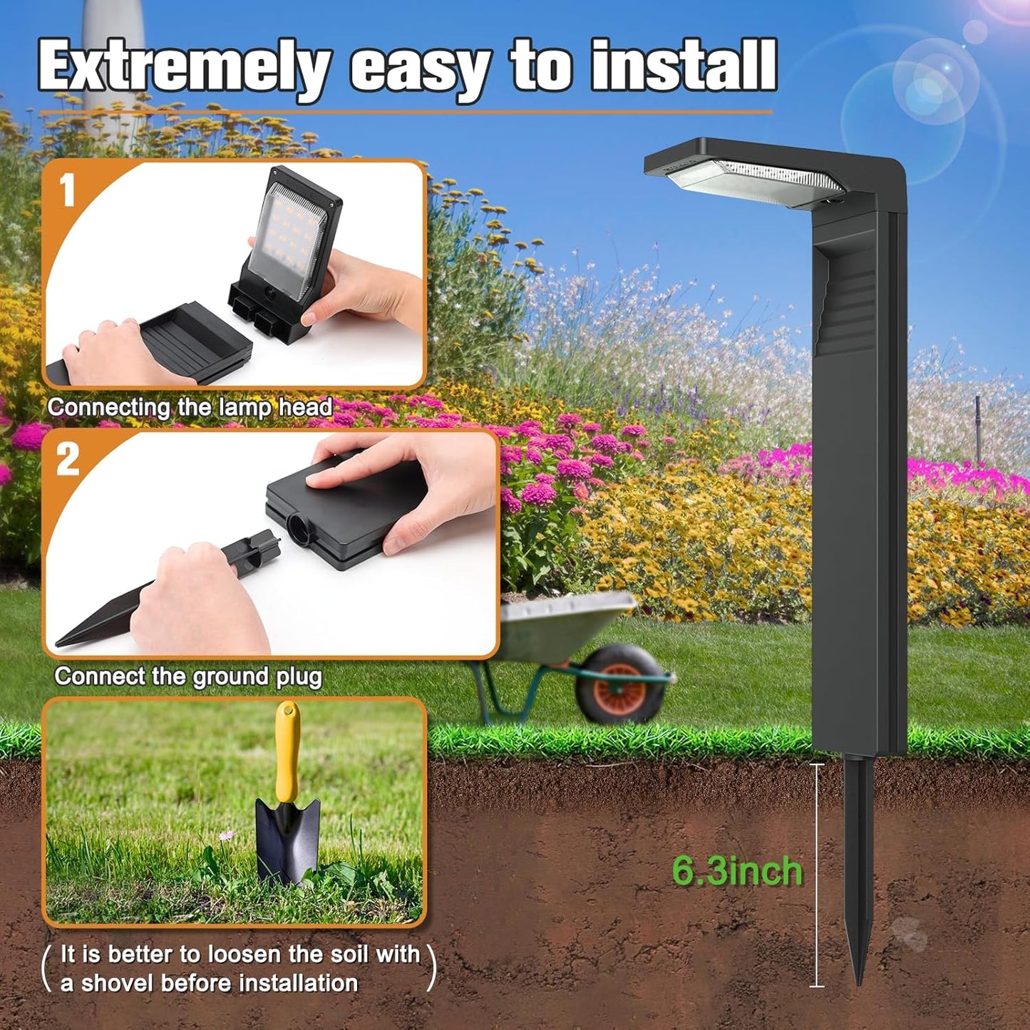 Solar Pathway Lights 4-Pack | Super Bright | Waterproof