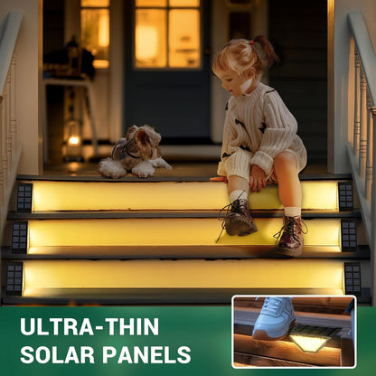 Solar Step Lights for Outside - 24 LED Waterproof Deck Lights - Choose Pack