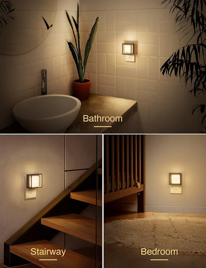 LED Night Light Plug in [2 Pack] | Dimmable | Dusk-to-Dawn Sensor