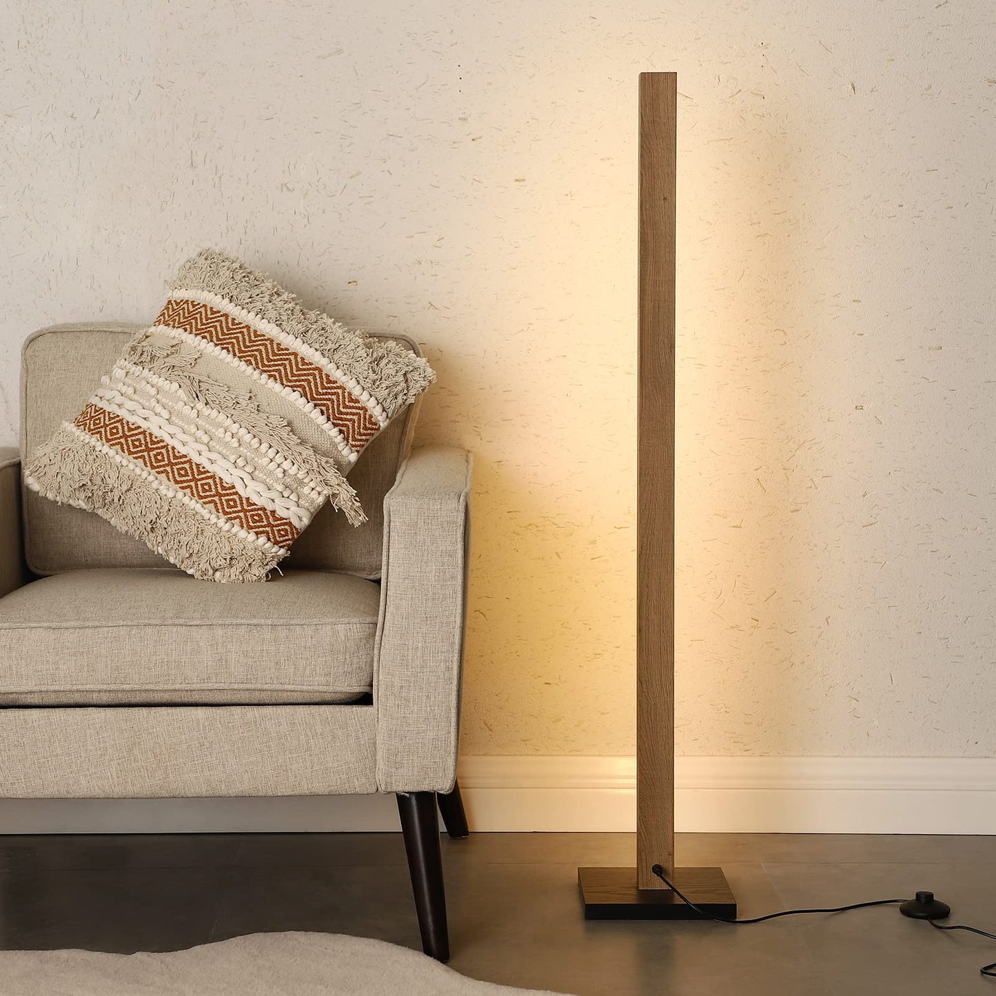 3000K Wood Corner Stick Floor Lamp