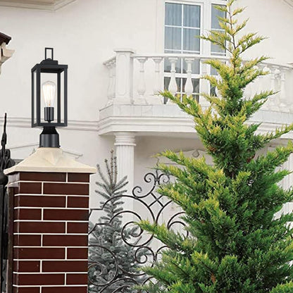 Outdoor Post Light - E26 Base, 60W Max, Metal Housing + Glass