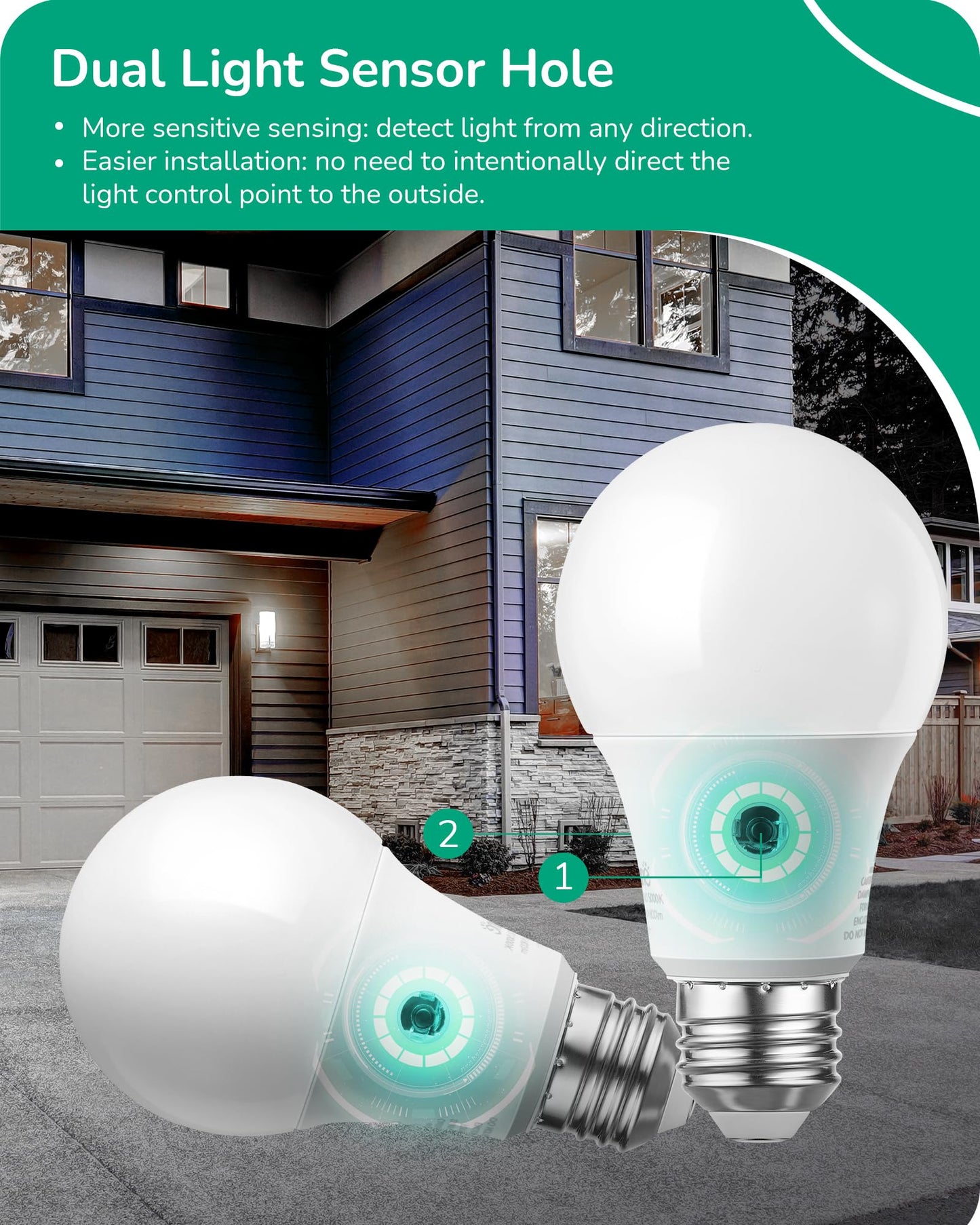 2700K Warm White Glow Dusk to Dawn Light Bulbs