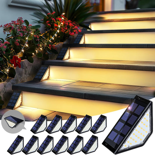 Solar Step Lights for Outside - 24 LED Waterproof Deck Lights - Choose Pack