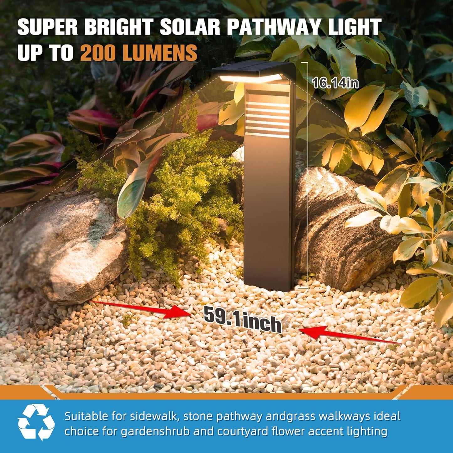 Solar Pathway Lights 4-Pack | Super Bright | Waterproof