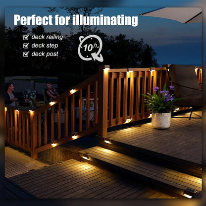 Solar Deck Lights Outdoor - 16 Pack, Waterproof LED Step Lights