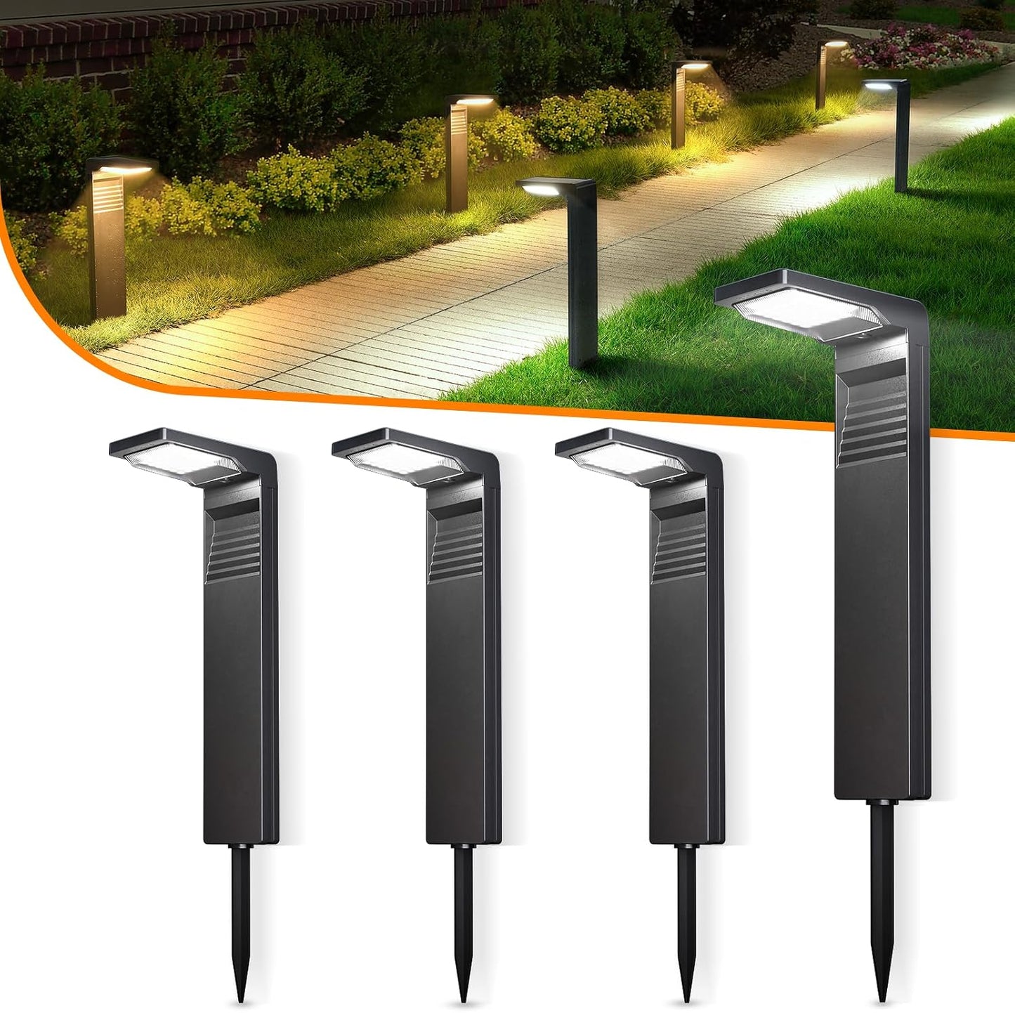 Solar Pathway Lights 4-Pack | Super Bright | Waterproof