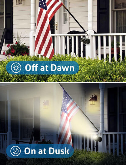 20W Outdoor LED Spot Lights - Dusk to Dawn, Waterproof, 2 Pack