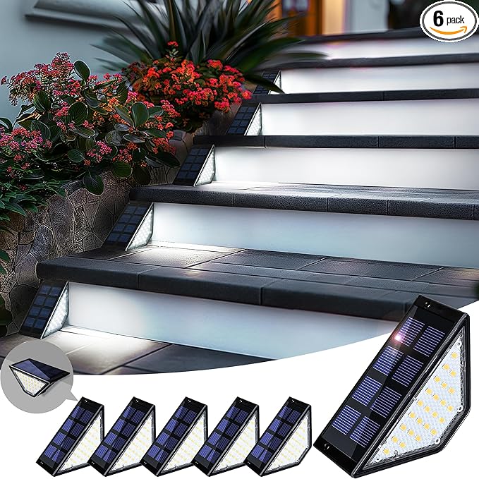 Solar Step Lights for Outside - 24 LED Waterproof Deck Lights - Choose Pack