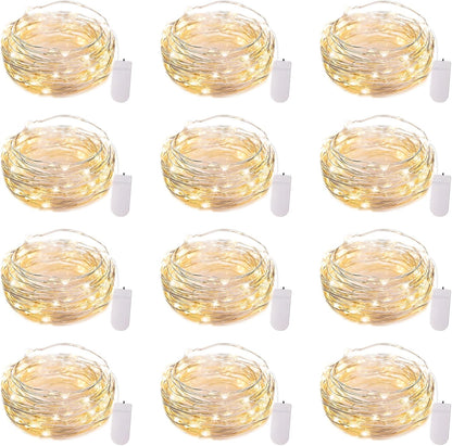 LED Fairy Lights 12 Pack | 7ft 20LED Waterproof | Battery Operated