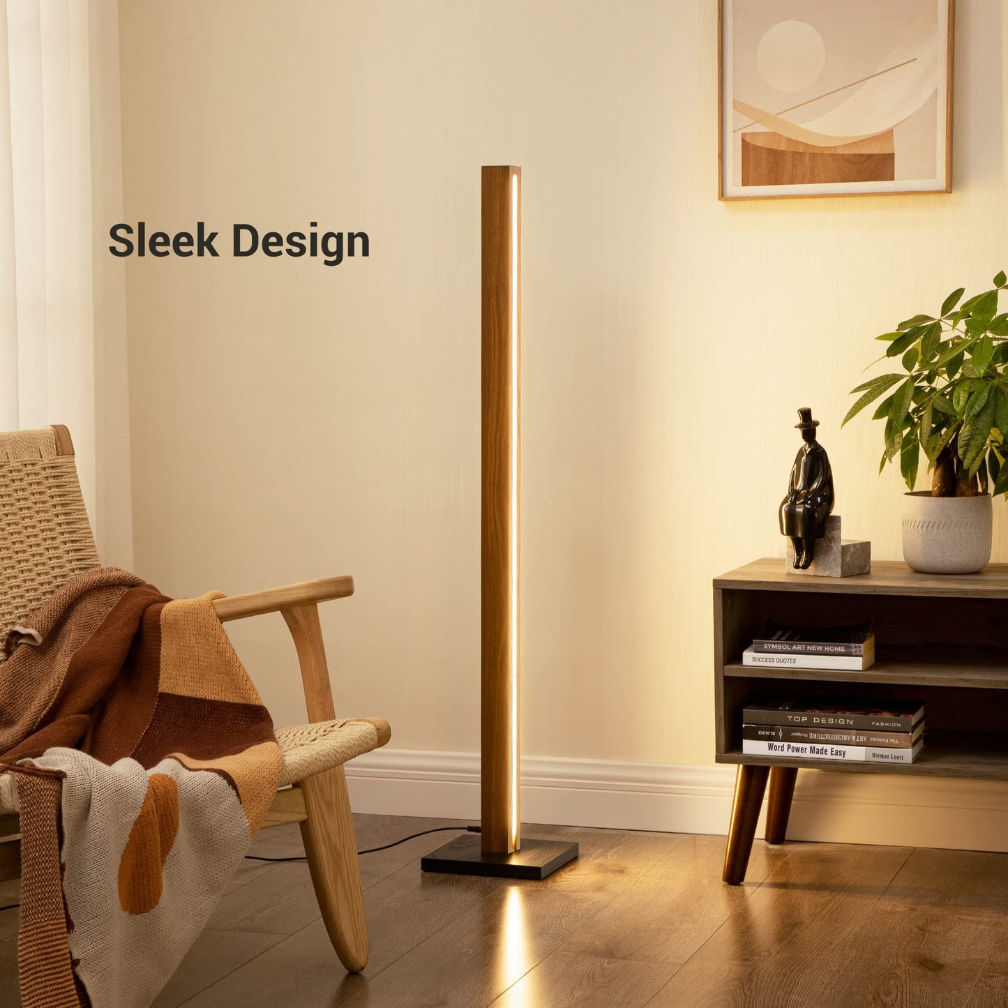 3000K Wood Corner Stick Floor Lamp