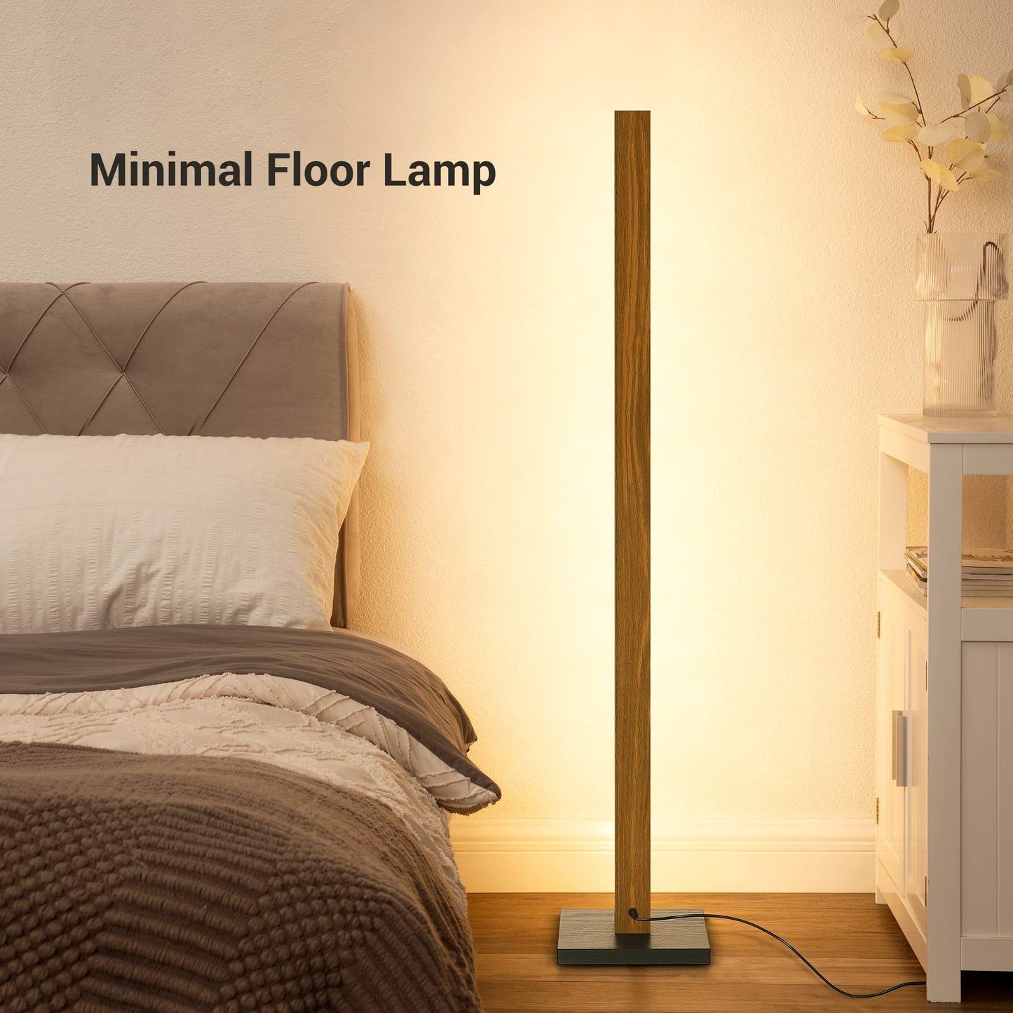 3000K Wood Corner Stick Floor Lamp