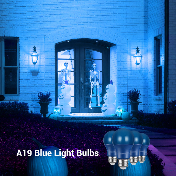 Non-Dimmable 9W A19 Blue Light Bulb (4 Pack)-HNLA19G