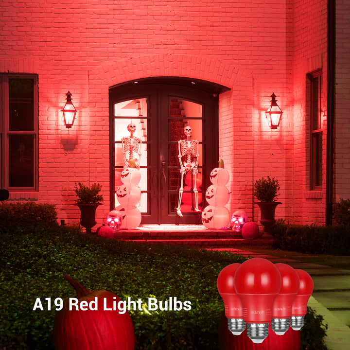 Non-Dimmable 9W A19 Red Light Bulb (4 Pack)-HNLA19F