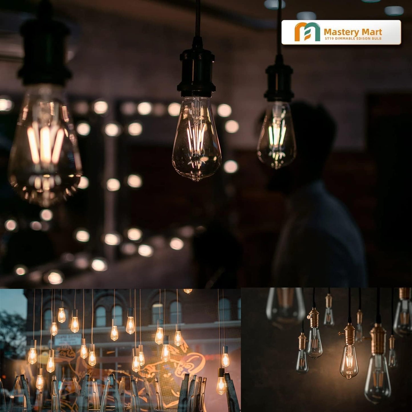 Antique LED Filament Bulbs, Clear Glass