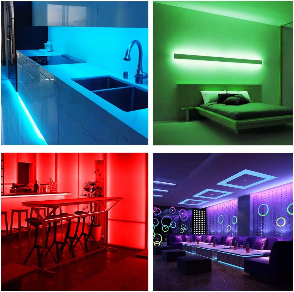 Led Strip Lights 32.8ft Kit with Remote and Power Supply Color Changing