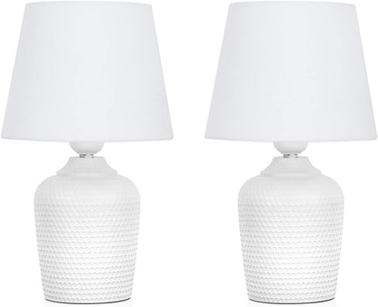 Set of 2 Cute Desk Lamps with Studded Texture Base