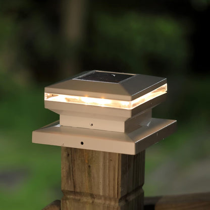 8 Pack Solar Powered White Shell Post Lights