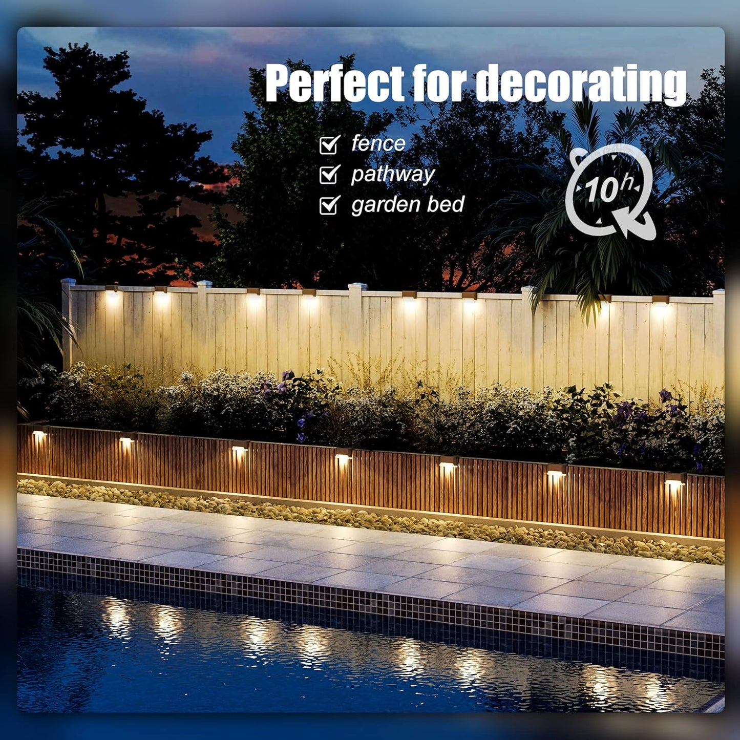 Solar Deck Lights Outdoor - 16 Pack, Waterproof LED Step Lights