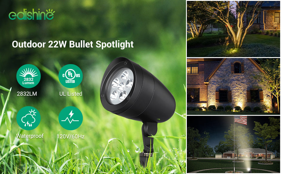 120V 22W LED Bullet Spotlight with Light Sensor-HSPL01A