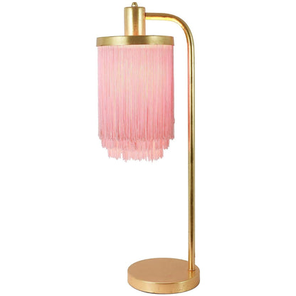Decor Therapy Framboise Fringe Shade Table Lamp, Gold Leaf My Store