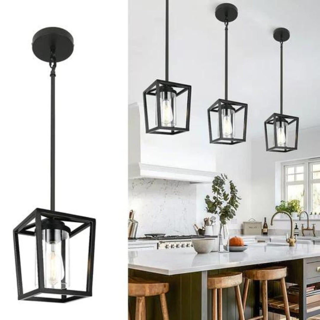 Cage Hanging Pendant Light, Matte Black My Store