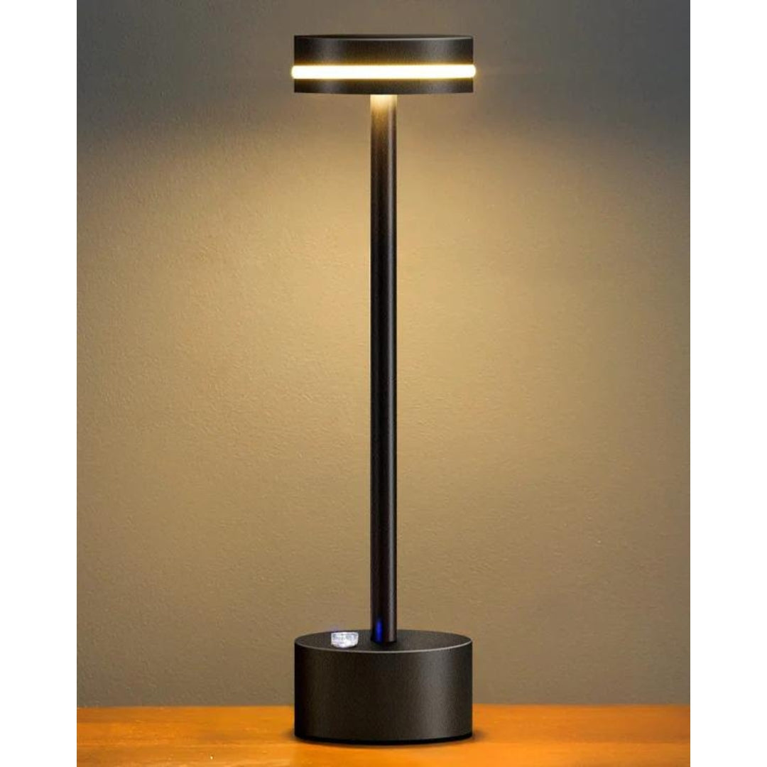 PUSU Portable Table Lamp Battery Powered LED Lamp Cordless Table Lights 3-Level Brightness Touch Control,For Home Office Bedroom Hotel Room Restaurant Outdoor(Black) My Store