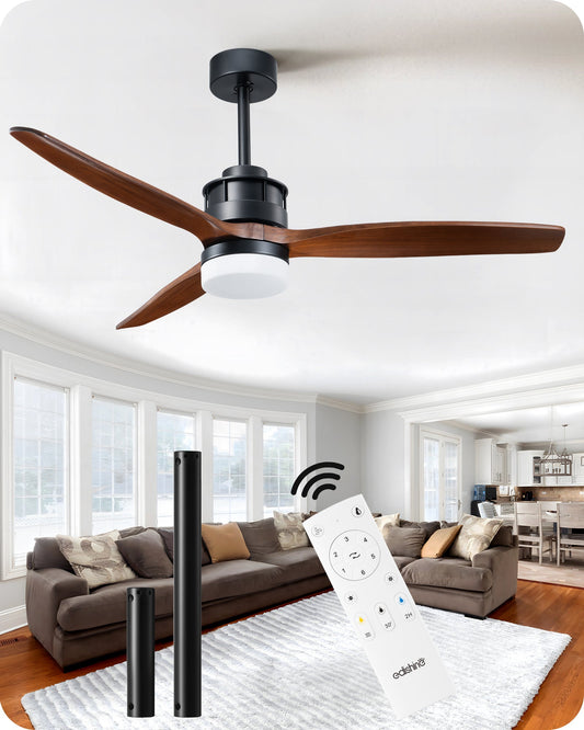 EDISHINE 52 Inch Remote Control Ceiling Fans With Lights-HCFM01A
