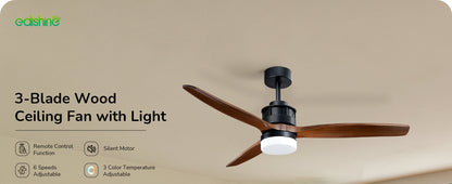 52 Inch Remote Control Ceiling Fans With Lights-HCFM01A