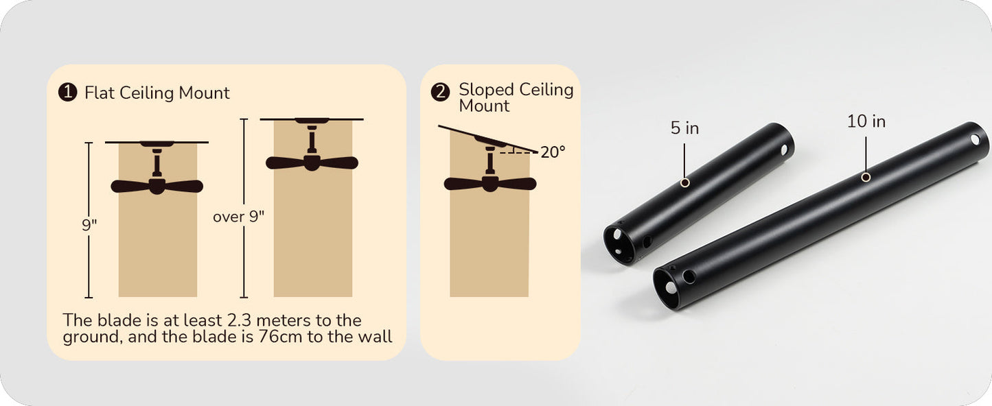 52 Inch Remote Control Ceiling Fans With Lights-HCFM01A