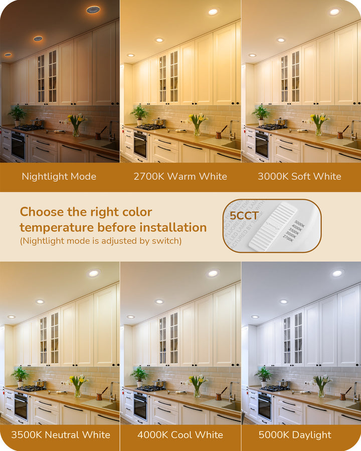 12 Pack 4 Inch 5CCT LED Recessed Lighting with Night Light-HCRL04C