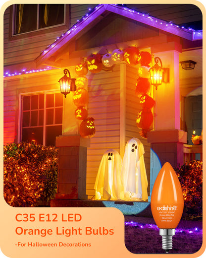 EDISHINE 6 Pack Orange Dimmable Light Bulb-HDCC35B