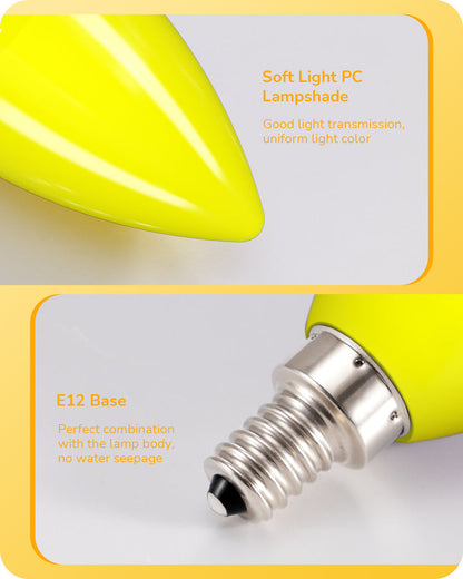 6 Pack Dimmable Yellow Light Bulb-HDCC35E