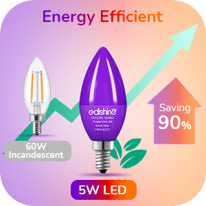 6 Pack Purple & Orange Dimmable Light Bulb-HDCC35C