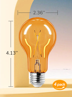 EDISHINE 4 Pack Dimmable Yellow Light Bulb-HDCF19E