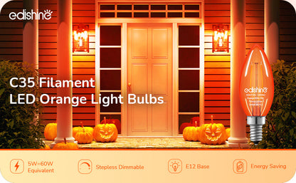 6 Pack Dimmable Orange Light Bulb-HDCF35B