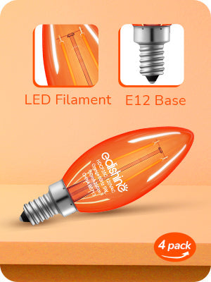 6 Pack Dimmable Orange Light Bulb-HDCF35B