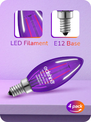 6 Pack Dimmable Purple & Orange Light Bulb-HDCF35C